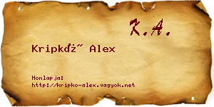 Kripkó Alex névjegykártya