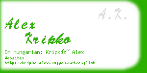alex kripko business card