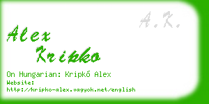 alex kripko business card
